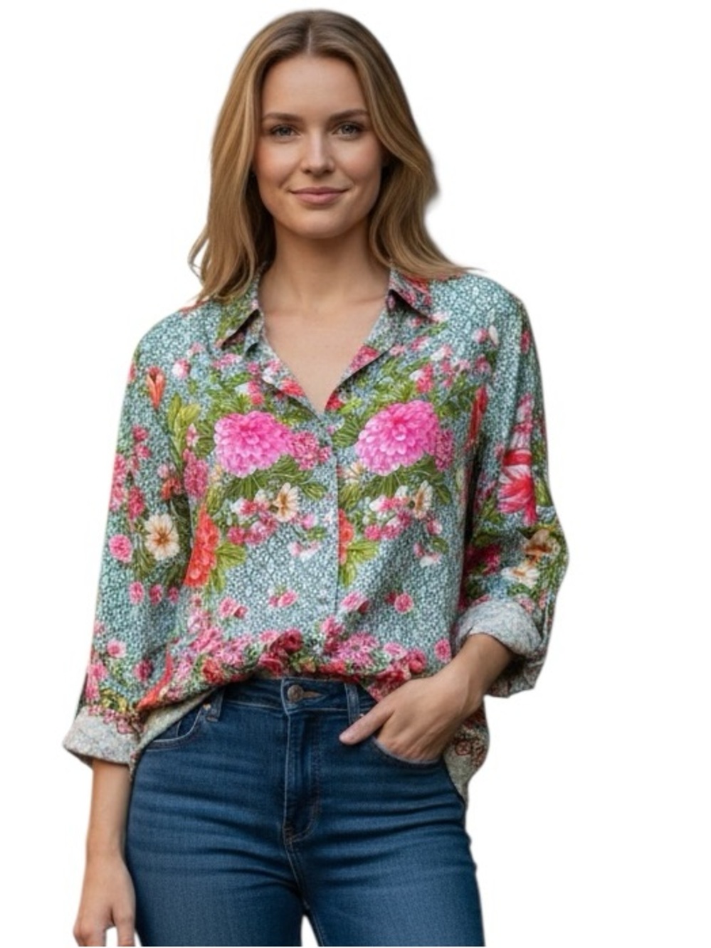 RENAUR: NWT Women’s long Sleeve Button-Up Blouse -Size XL